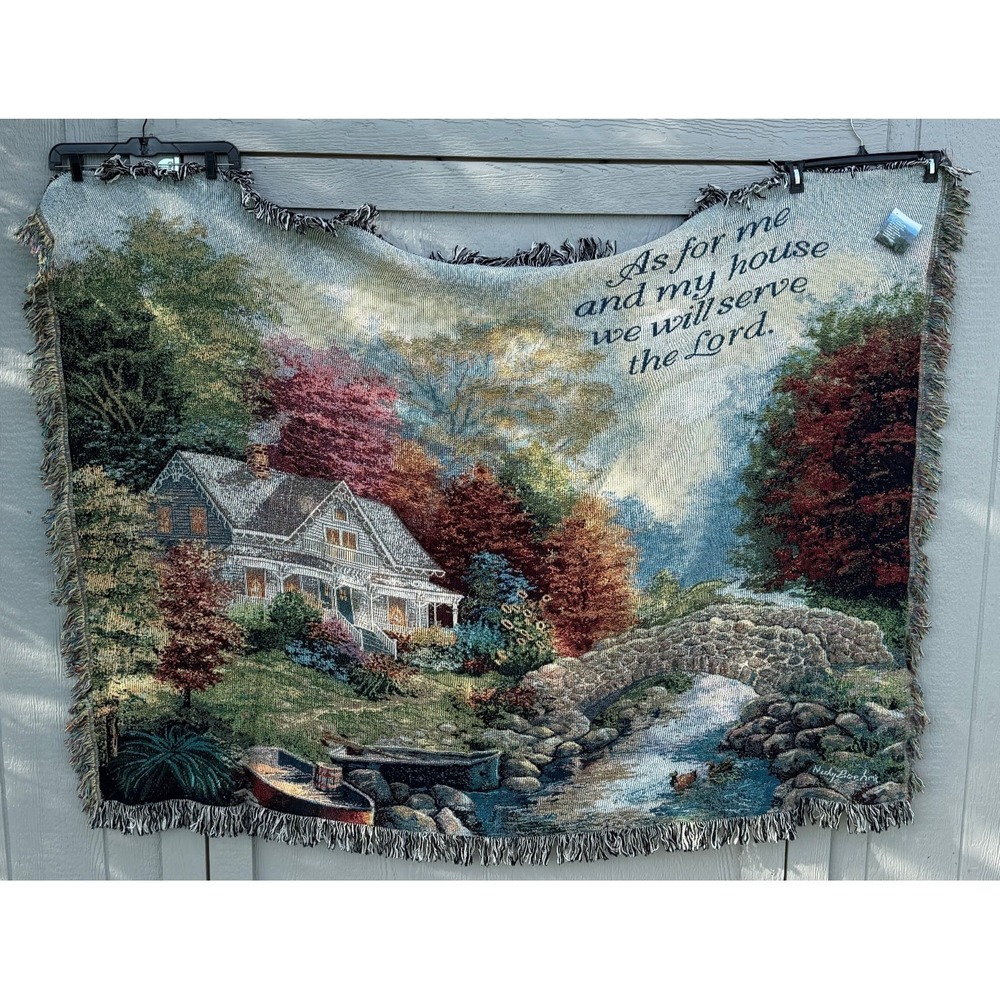 As For Me And My House We Will Serve The Lord Tapestry Throw 51x68 Nicky Boehme